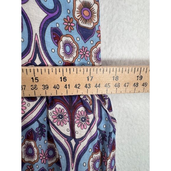 Caroline‎ Constas floral paisley babydoll boho colorful maxi dress sz M - Picture 6 of 8